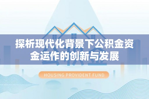 六枝探析现代化背景下公积金资金运作的创新与发展