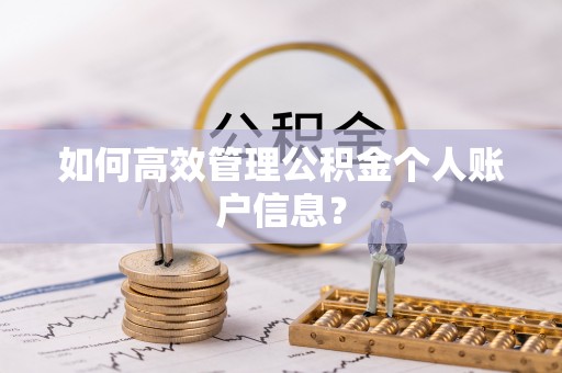 六枝如何高效管理公积金个人账户信息？