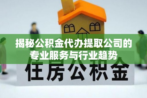 六枝揭秘公积金代办提取公司的专业服务与行业趋势