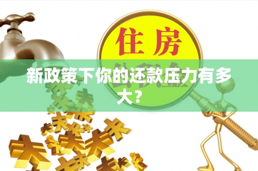 六枝新政策下你的还款压力有多大？